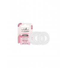 Набор из трех резинок-браслетов для волос в картонной упаковке Invisibobble Original Hair Spiral Crystal Clear